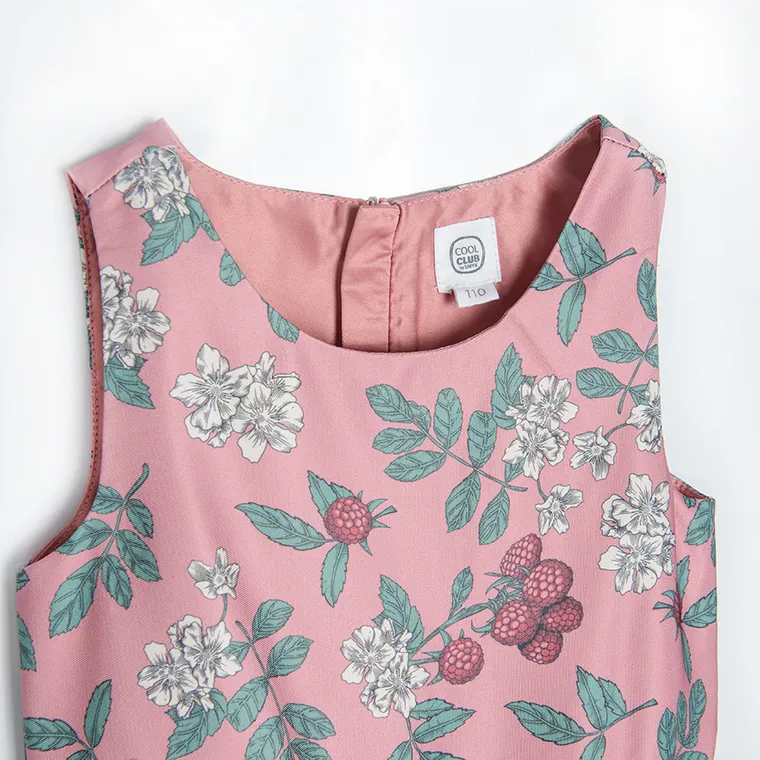 Cool Club, Rochie fara maneci pentru fete, roz, imprimeu flori