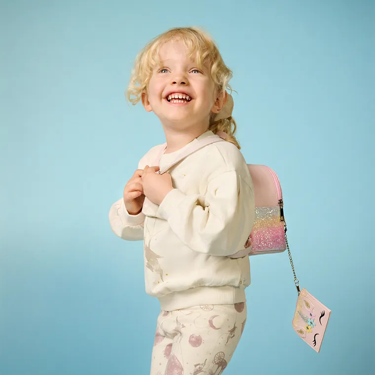 Cool Club, rucsac cu sclipici si portofel