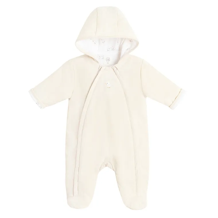 Cool Club, Salopeta de tranzitie cu gluga pentru bebelusi, reiata, bej