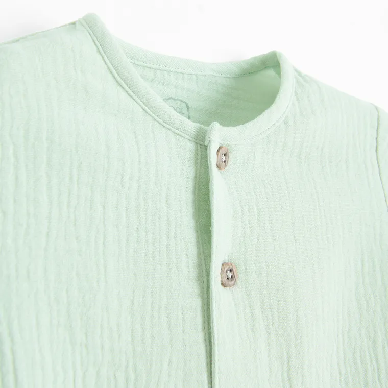 Cool Club, Salopeta rompers pentru baieti, muselina, verde