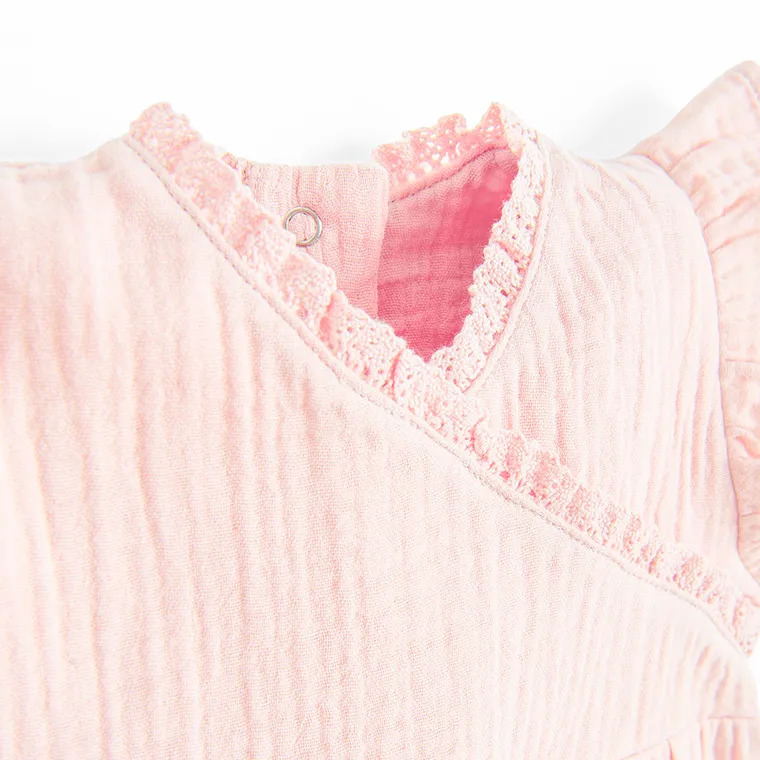Cool Club, Salopeta rompers pentru fete, muselina, roz