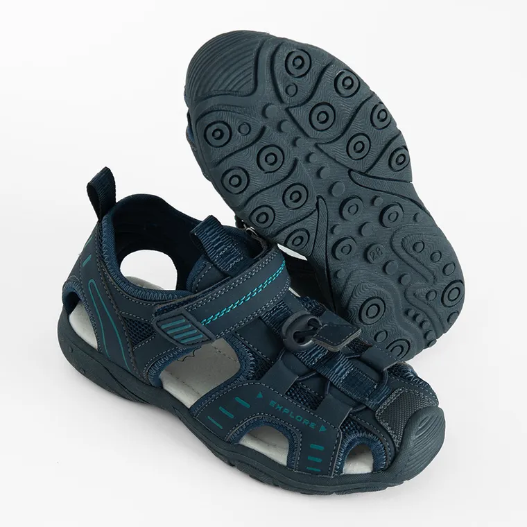 Cool Club, Sandale pentru baieti, albastru, brant din piele