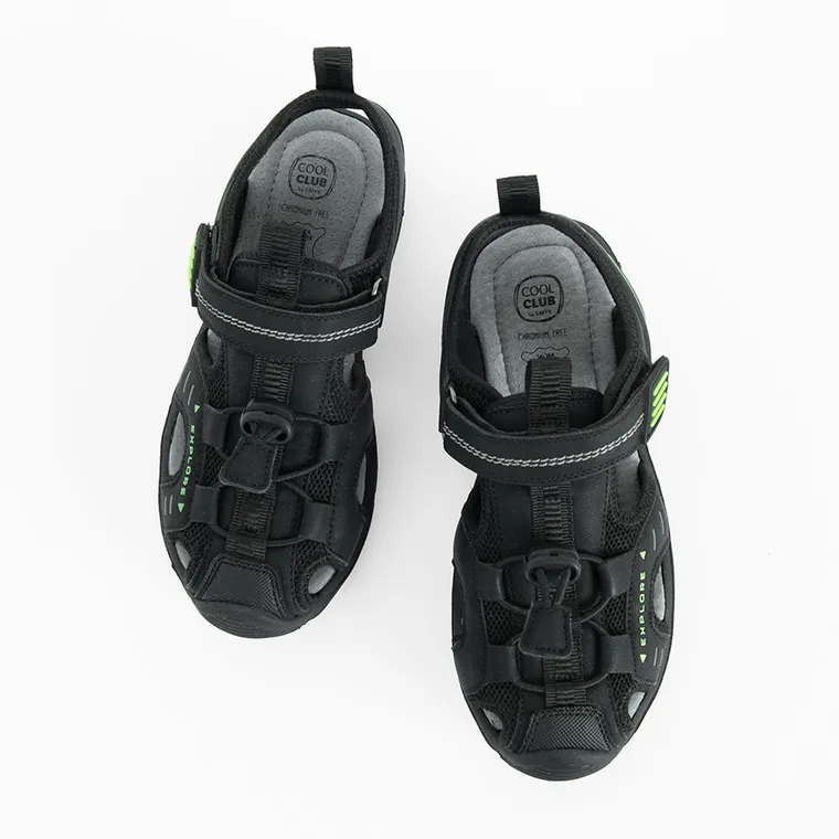 Cool Club, Sandale pentru baieti, brant din piele, negru