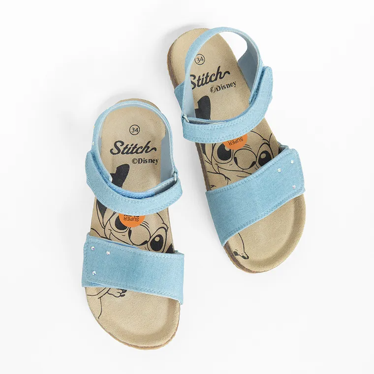 Cool Club, Sandale pentru fete, albastru, brant din piele, imprimeu Lilo si Stitch