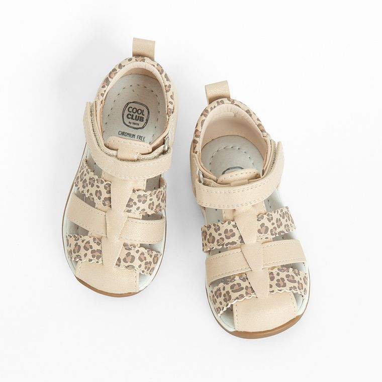 Cool Club, Sandale pentru fete, bej, brant din piele