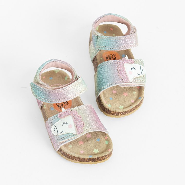 Cool Club, Sandale pentru fete, brant din piele, mix