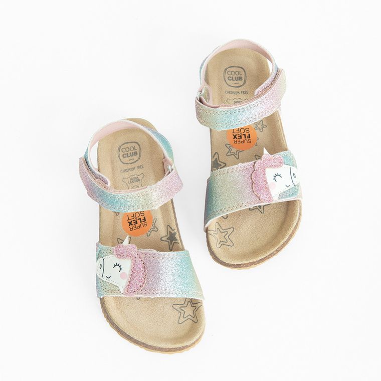 Cool Club, Sandale pentru fete, brant din piele, mix