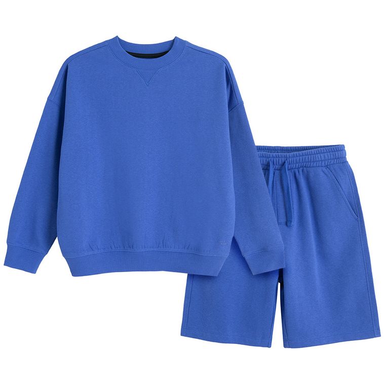 Cool Club, Set pentru baieti, Bluza calduros, Pantaloni scurti, albastru