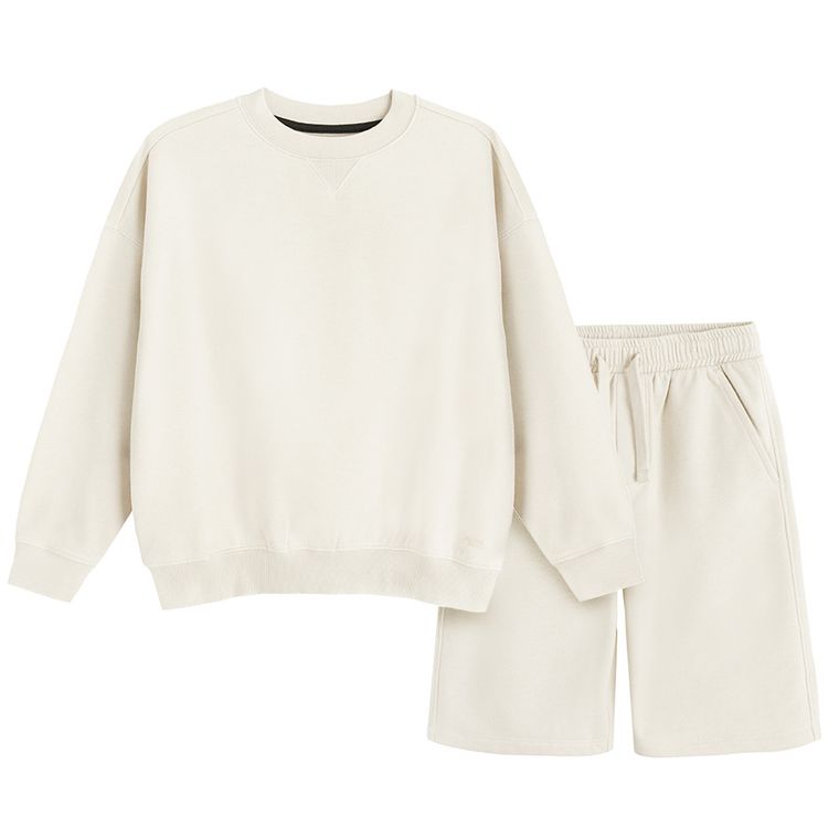 Cool Club, Set pentru baieti, Bluza calduros, Pantaloni scurti, bej