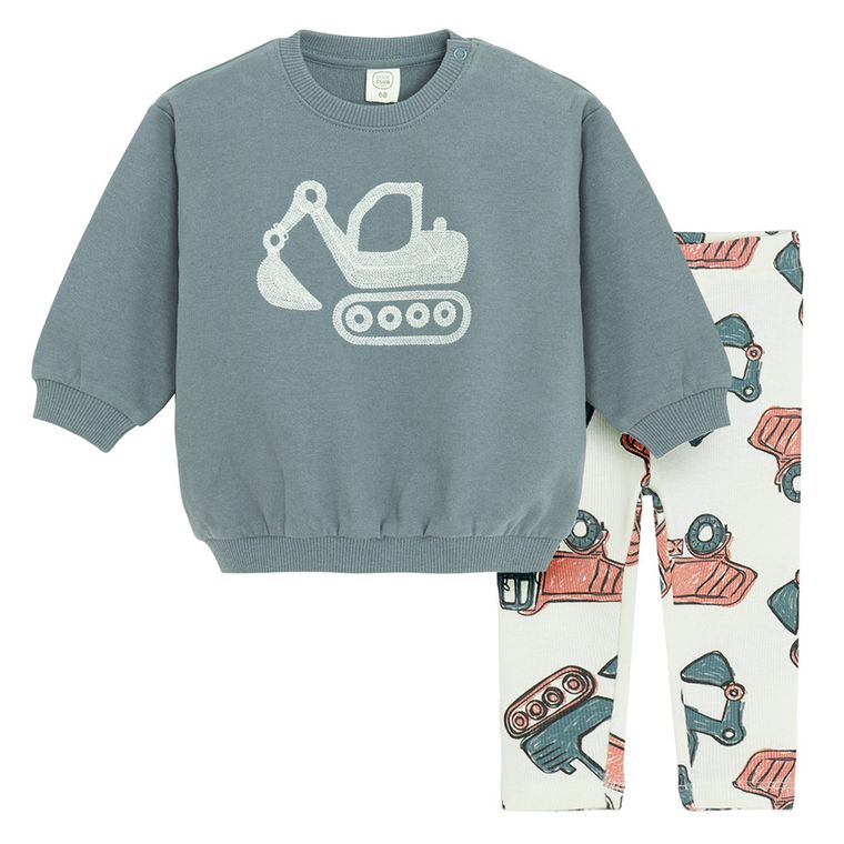 Cool Club, Set pentru baieti, Bluza, Colanti, din tricot striat, mix