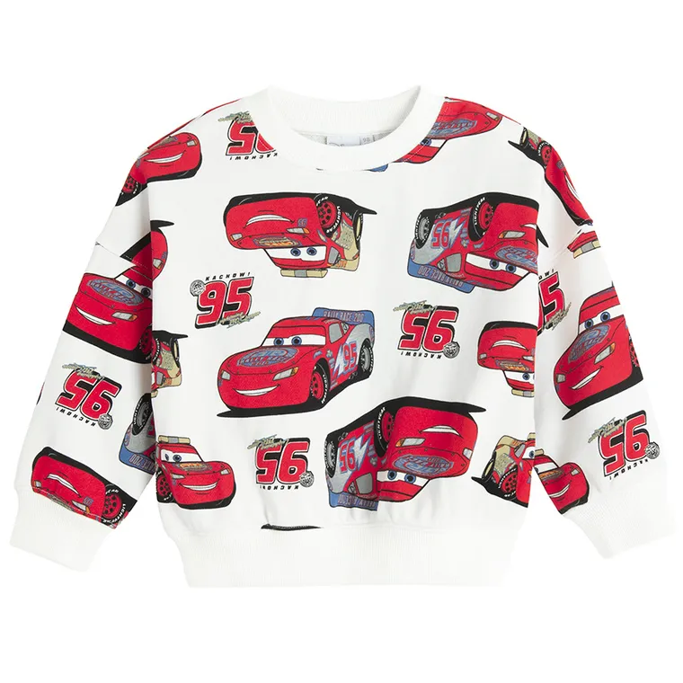 Cool Club, Set pentru baieti, Bluza, Pantaloni scurti, alb, imprimeu Cars