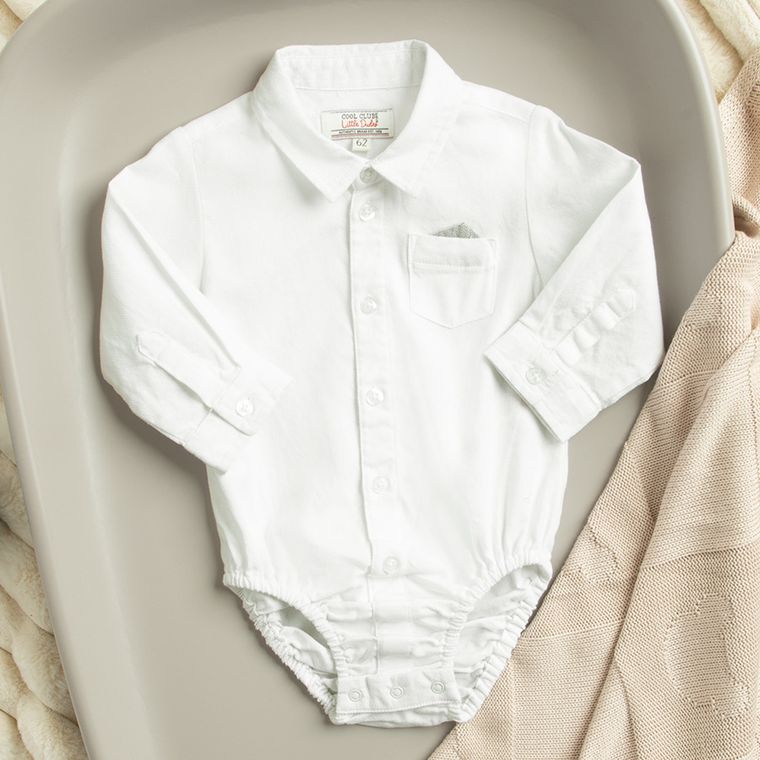 Cool Club, Set pentru baieti, Body-camasa cu maneca lunga, Pantaloni din textil, mix