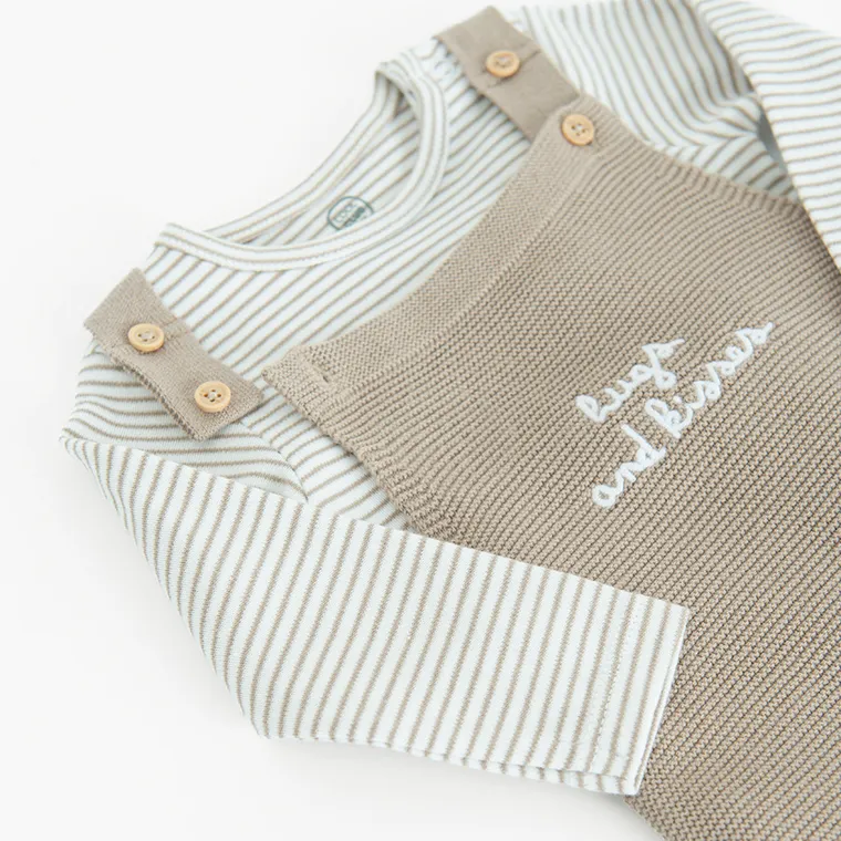 Cool Club, Set pentru baieti, Body cu maneca lunga, Salopeta, mix