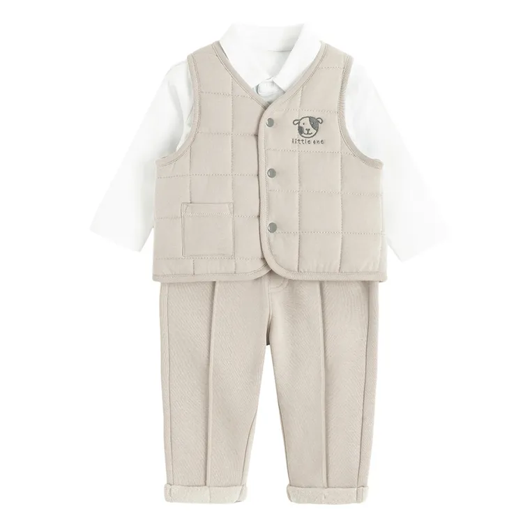 Cool Club, Set pentru baieti, Body cu maneca lunga, Vesta, Pantaloni trening, mix