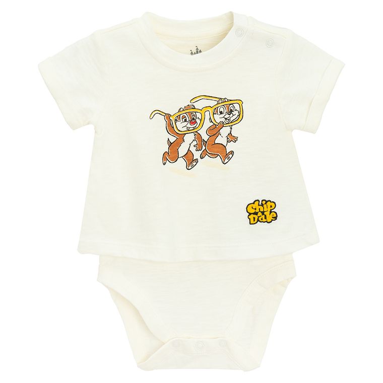 Cool Club, Set pentru baieti, Body cu maneca scurta, Pantaloni scurti, mix, imprimeu Chip si Dale