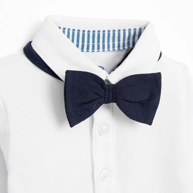 Cool Club, Set pentru baieti, Camasa tip body cu maneca lunga si papion