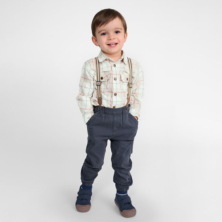 Cool Club, Set pentru baieti, Pantaloni din textil, Bretele, bleumarin