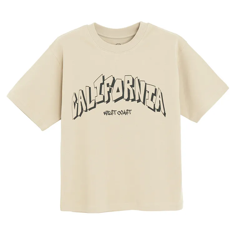 Cool Club, Set pentru baieti, Tricou, Pantaloni scurti, bej