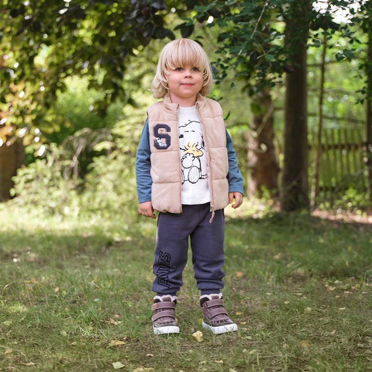 Cool Club, Set pentru baieti, Vesta, Bluza cu maneca lunga, Pantaloni trening, mix, imprimeu Snoopy