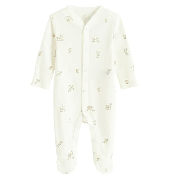 Cool Club, Set pentru bebelusi, Body cu maneca lunga, Pijama tip salopeta, Pantaloni cu botosei, Caciula, alb