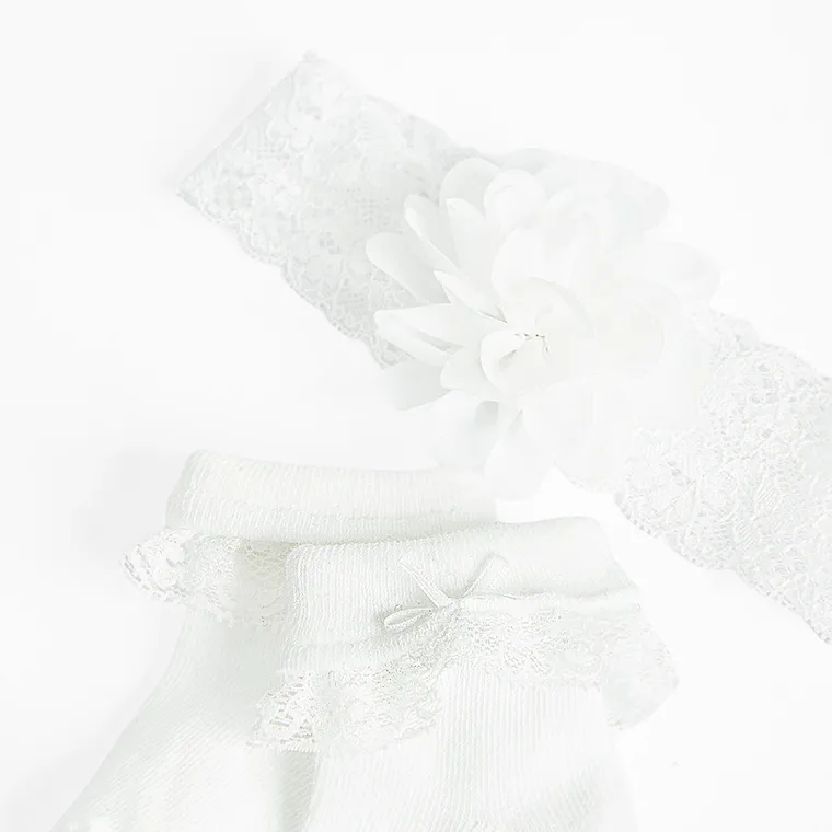 Cool Club, Set pentru fete, Bentita, Sosete, alb
