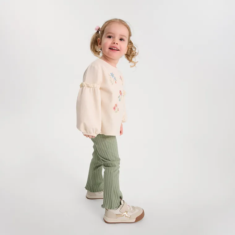 Cool Club, Set pentru fete, Bluza cu maneca lunga, Colanti din tricot striat, mix