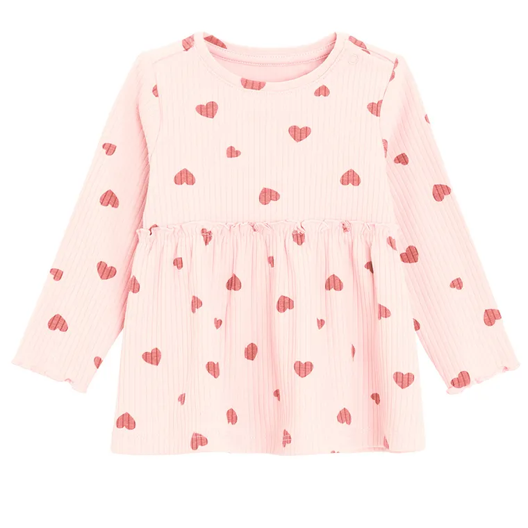 Cool Club, Set pentru fete, Bluza cu maneca lunga, Colanti, din tricot striat, roz