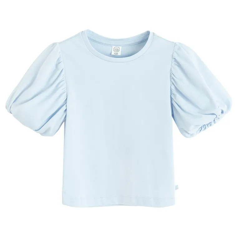 Cool Club, Set pentru fete, Bluza cu maneca scurta, Pantaloni din textil, wide, albastru