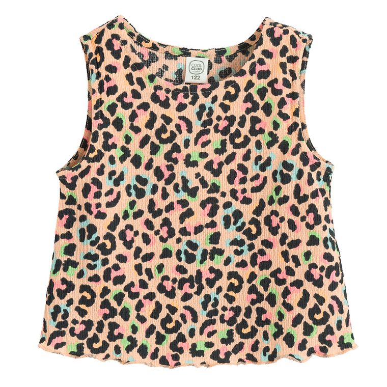 Cool Club, Set pentru fete, Bluza fara maneci, Pantaloni din textil, portocaliu