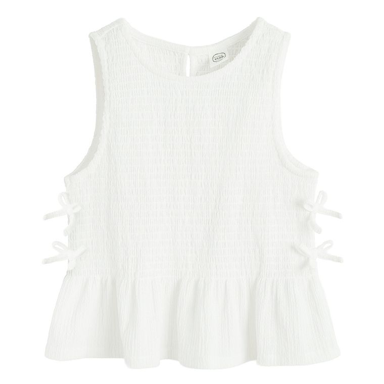 Cool Club, Set pentru fete, Bluza fara maneci, Pantaloni scurti, alb