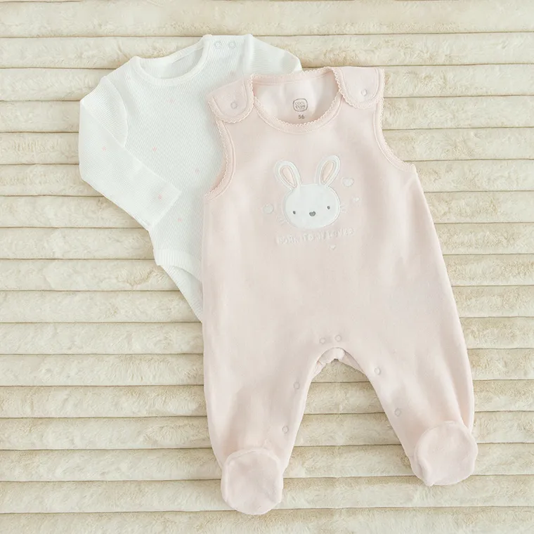 Cool Club, Set pentru fete, Body cu maneca lunga, Salopeta cu botosei, mix