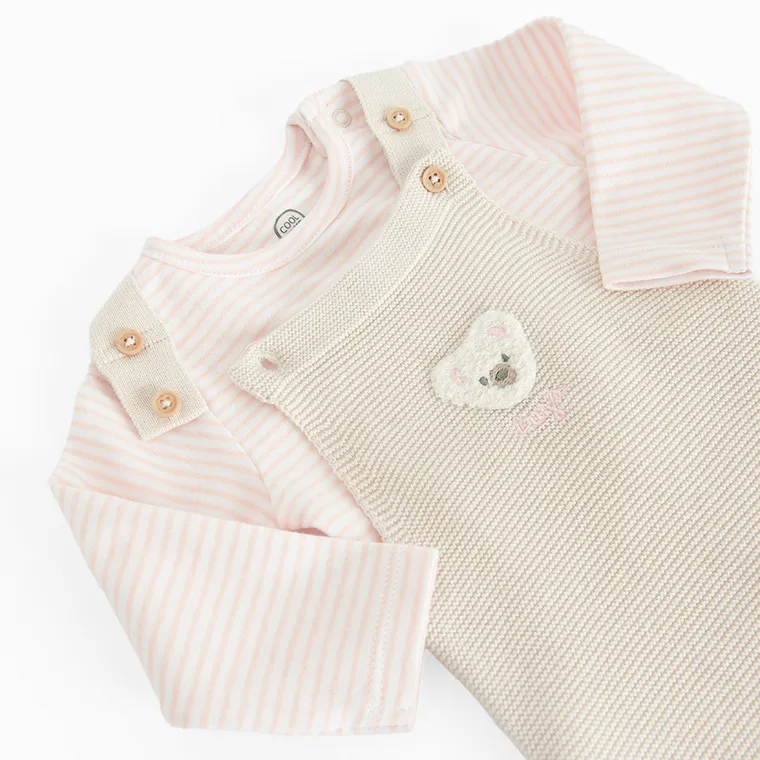 Cool Club, Set pentru fete, Body cu maneca lunga, Salopeta, mix