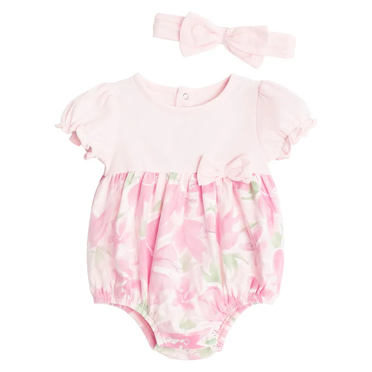 Cool Club, Set pentru fete, Body cu maneca scurta, Bentita, roz