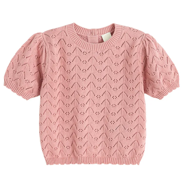 Cool Club, Set pentru fete, din tricot, Bluza cu maneca lunga, Pantaloni, roz