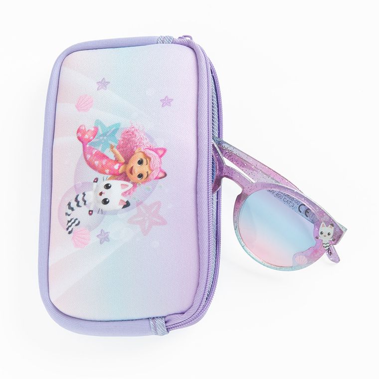 Cool Club, Set pentru fete, Ochelari de soare, Cutie de ochelari, violet, imprimeu Gabby's Dollhouse