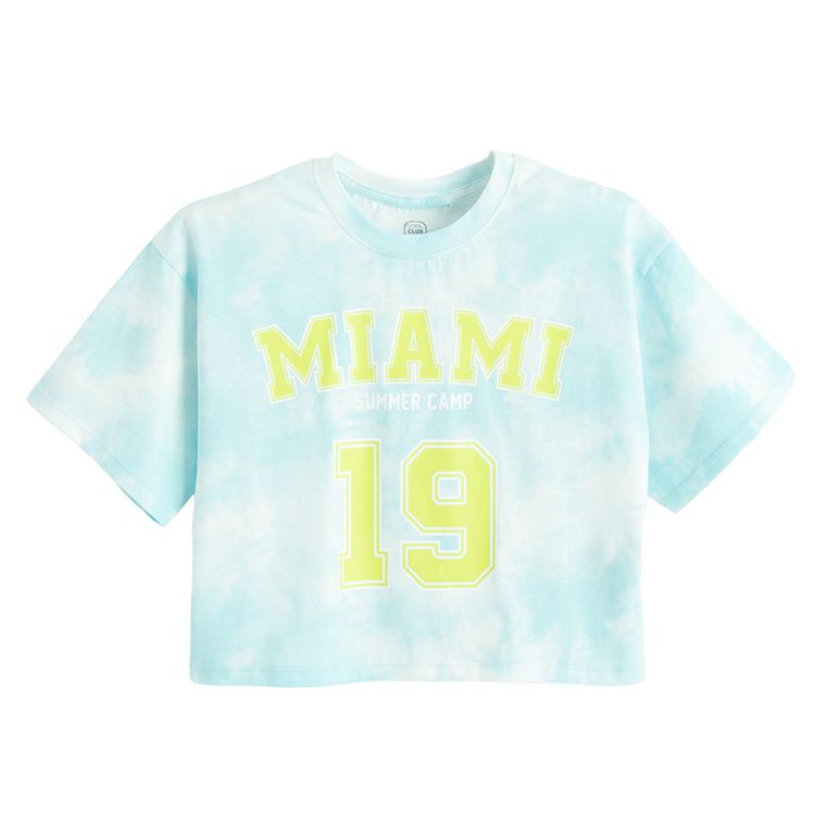 Cool Club, Set pentru fete, Tricou, crop top, Pantaloni scurti, albastru