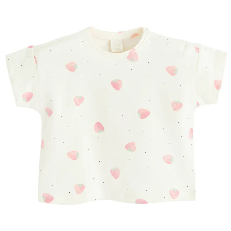 Cool Club, Set pentru fete, Tricou, Pantaloni scurti, ecru