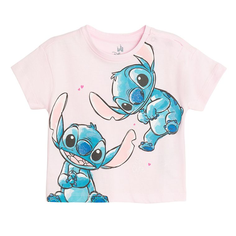 Cool Club, Set pentru fete, Tricou, Pantaloni scurti, roz, imprimeu Lilo si Stitch