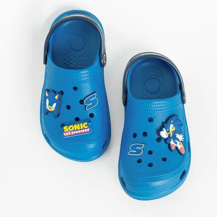 Cool Club, Slapi pentru baieti, albastru, imprimeu Sonic the Hedgehog