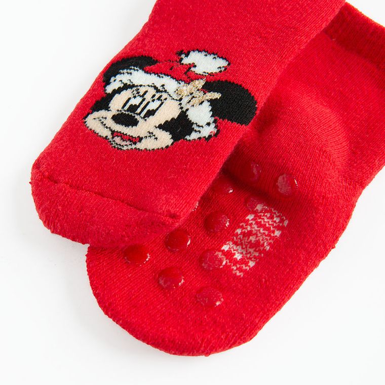 Cool Club, Sosete antiderapante pentru fete, rosu, imprimeu Minnie Mouse