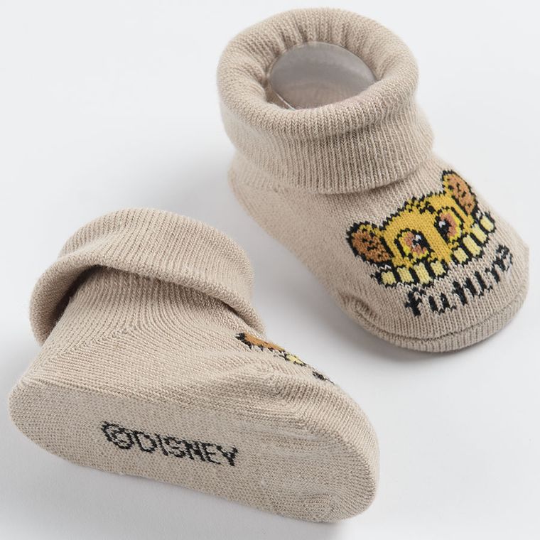 Cool Club, Sosete pentru baieti, bej, imprimeu Lion King