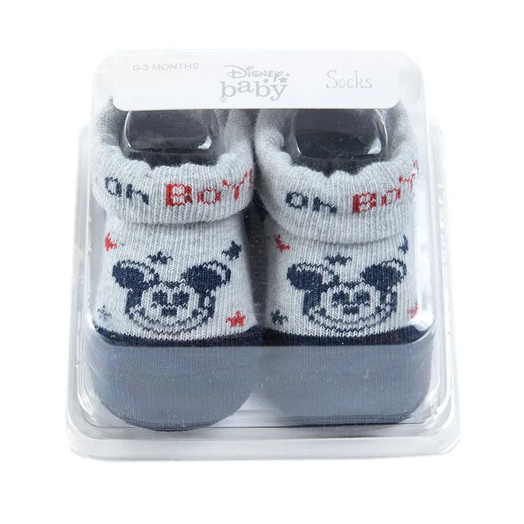 Cool Club, Sosete pentru baieti, gri, imprimeu Mickey Mouse