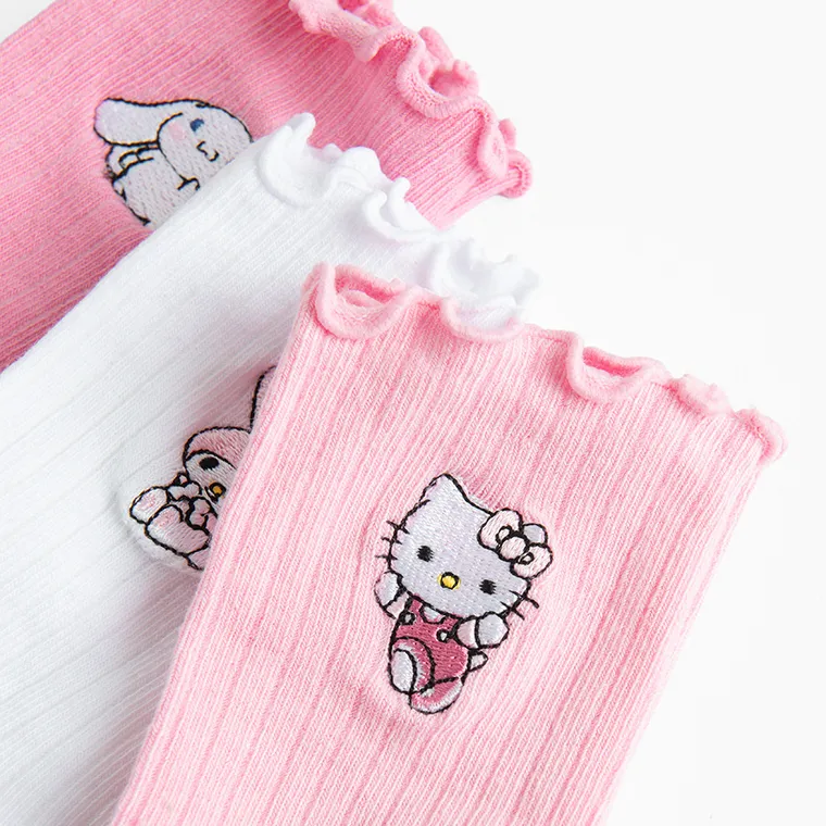 Cool Club, Sosete pentru fete, mix, set, 3 buc., imprimeu Hello Kitty and Friends