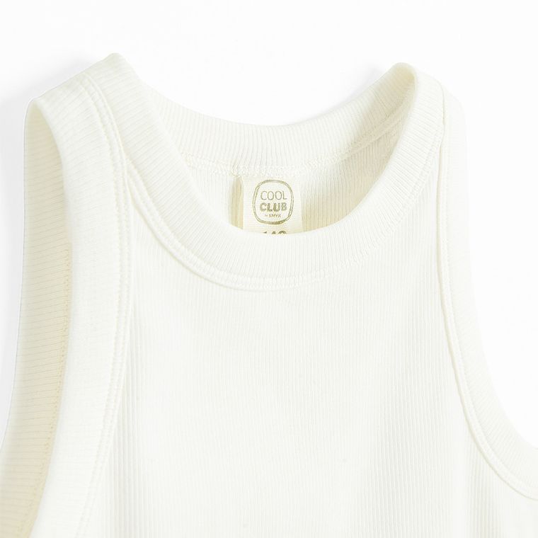 Cool Club, Top pentru fete, din tricot striat, alb
