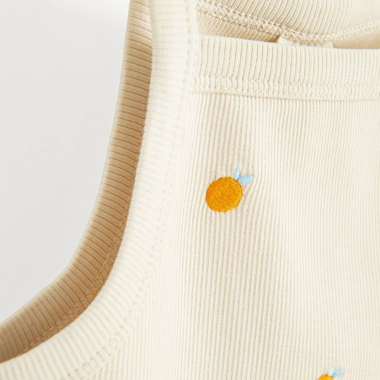 Cool Club, Top pentru fete, din tricot striat, bej