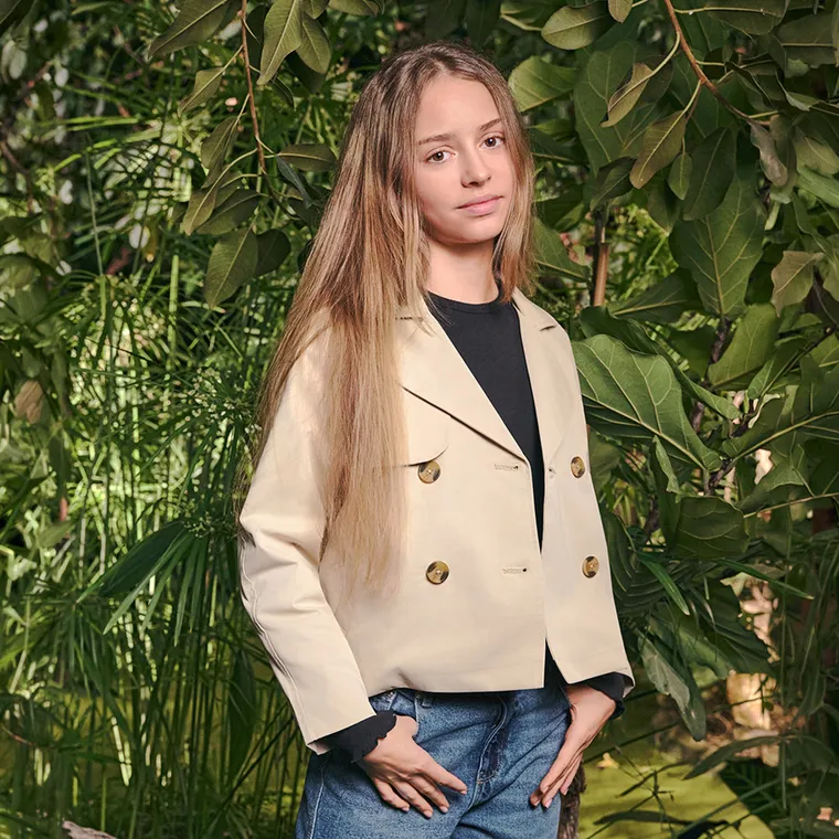 Cool Club, Trenci pentru fete, cropped, bej