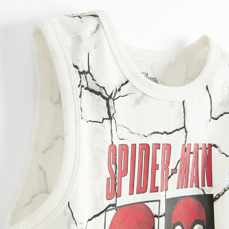 Cool Club, Tricou fara maneci pentru baieti, alb, imprimeu Spider-Man