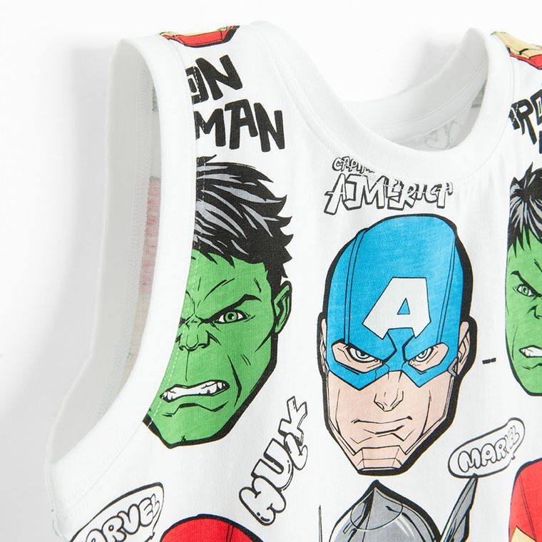 Cool Club, Tricou fara maneci pentru baieti, alb, Marvel