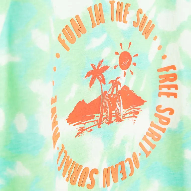 Cool Club, Tricou fara maneci pentru baieti, alb-verde