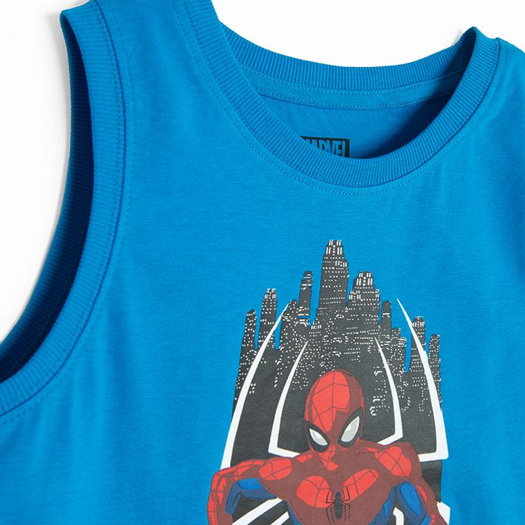 Cool Club, Tricou fara maneci pentru baieti, albastru, imprimeu Spider-Man